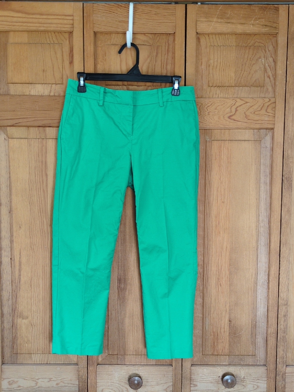 Nautica Bright Kelly Green Cropped Slim Straight Stovepipe Low Rise Pants Size 2